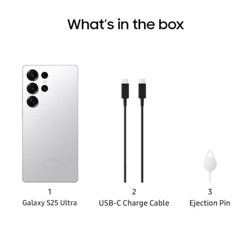 SAMSUNG Galaxy S25 Cell Phone, 256GB Smartphone, Unlocked Android, AI Night Mode Camera, Snapdragon 8 Elite Fast Processor, ProScaler Display, 4000mAh Battery, 2025, US 1 Yr Warranty, Silver Shadow