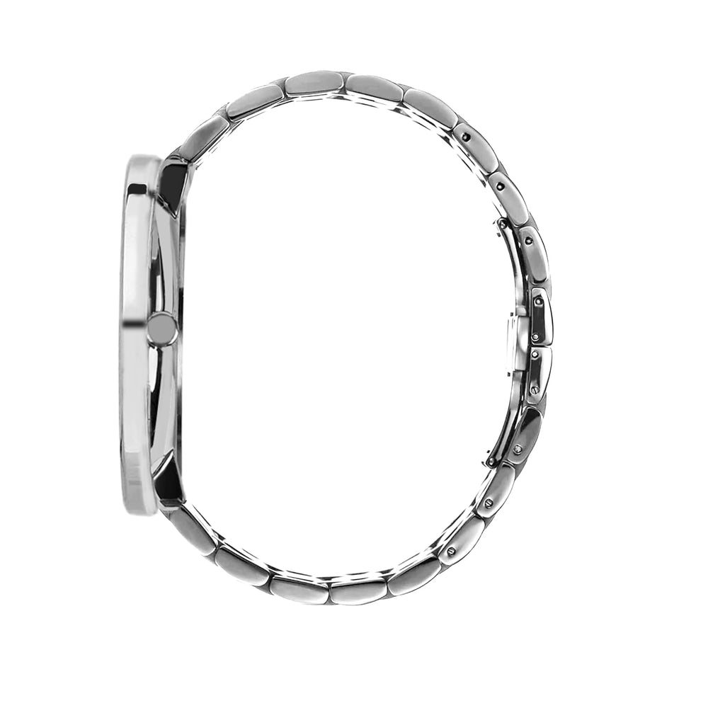 Mens Watches Ultra-Thin Minimalist Waterproof-Fashion Wrist Watch for Men Unisex Dress with Stainless Steel Band-Black Hands