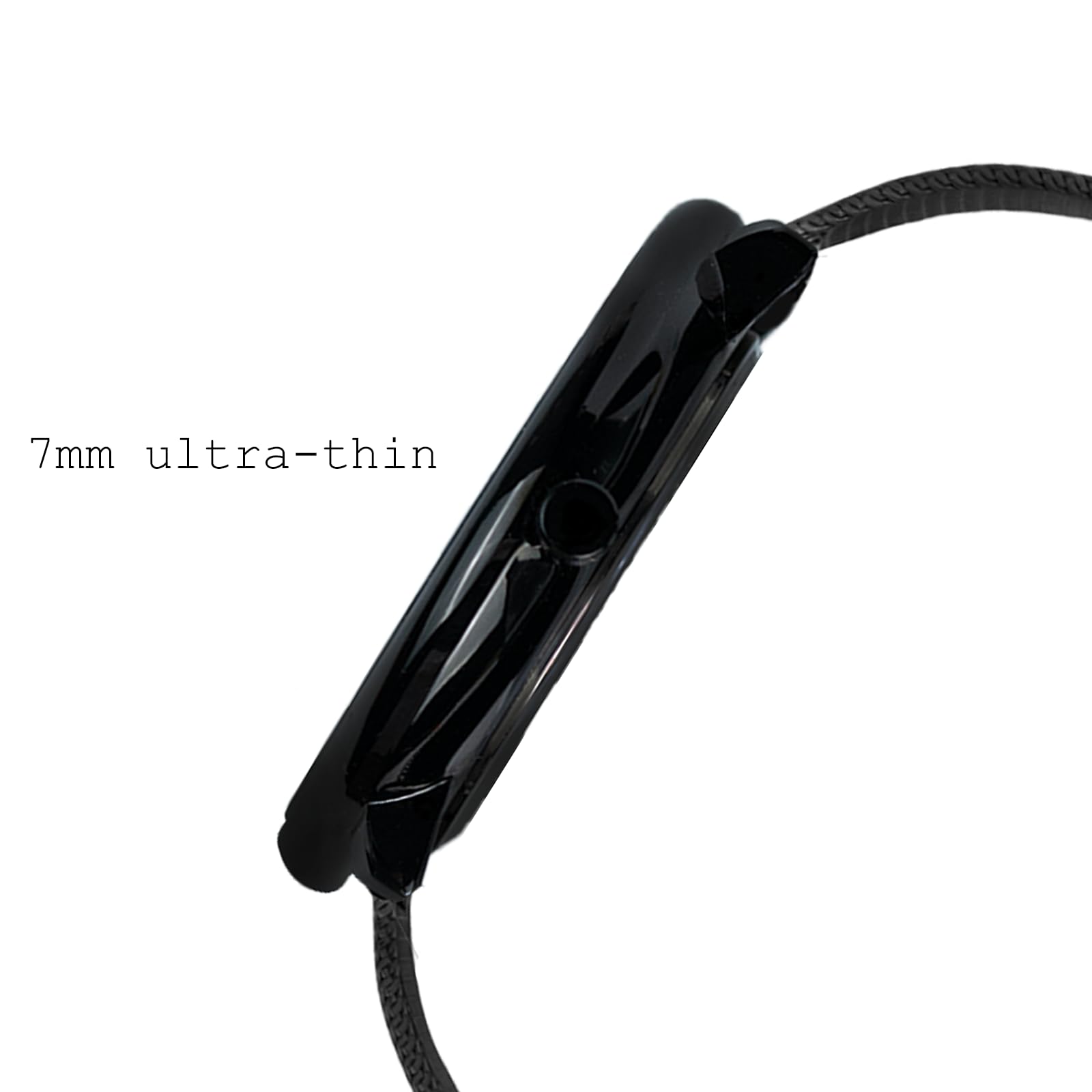 Mens Watches Ultra-Thin Minimalist Waterproof-Fashion Wrist Watch for Men Unisex Dress with Stainless Steel Band-Black Hands