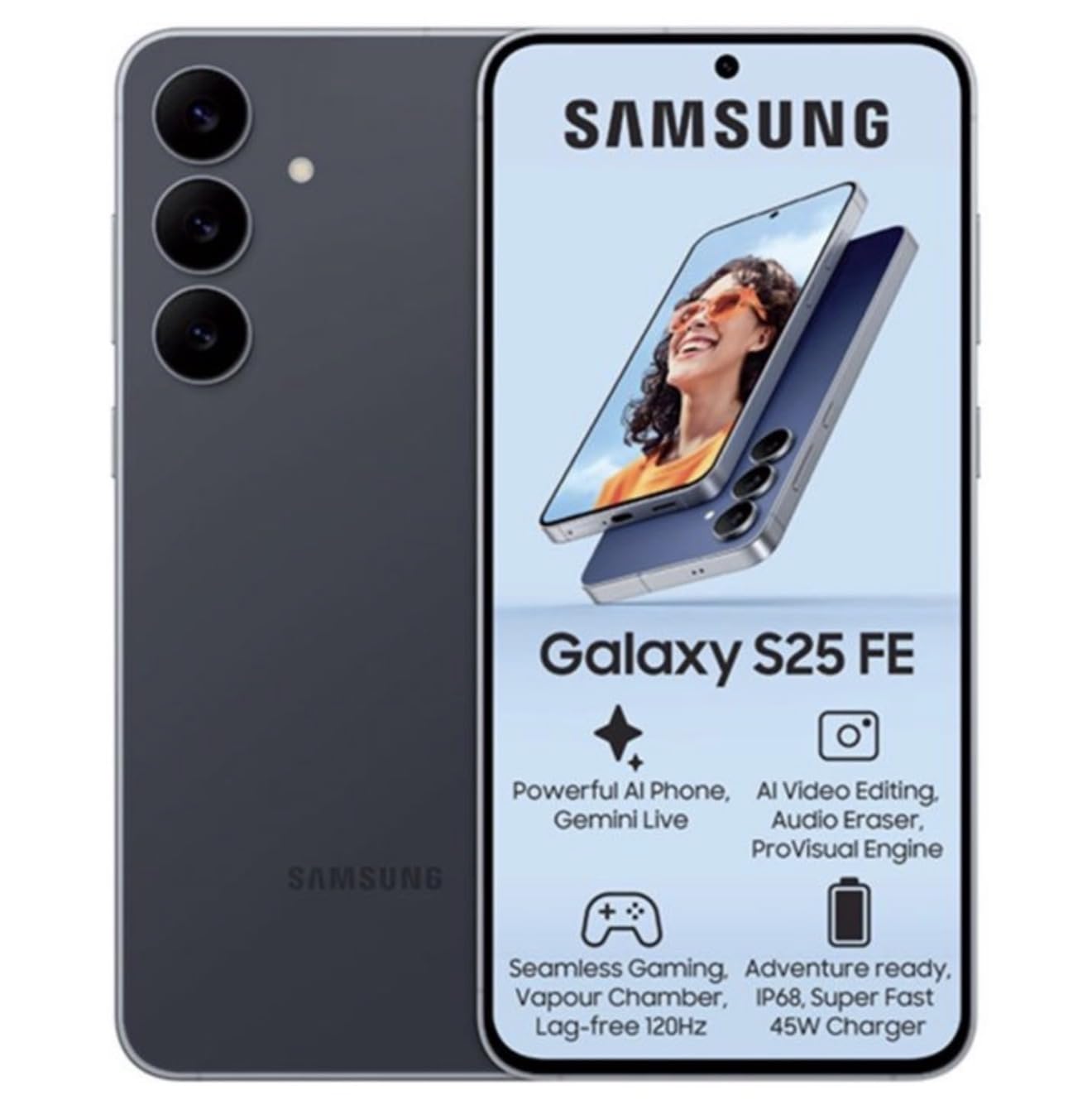 SAMSUNG Galaxy S25 Cell Phone, 256GB Smartphone, Unlocked Android, AI Night Mode Camera, Snapdragon 8 Elite Fast Processor, ProScaler Display, 4000mAh Battery, 2025, US 1 Yr Warranty, Silver Shadow