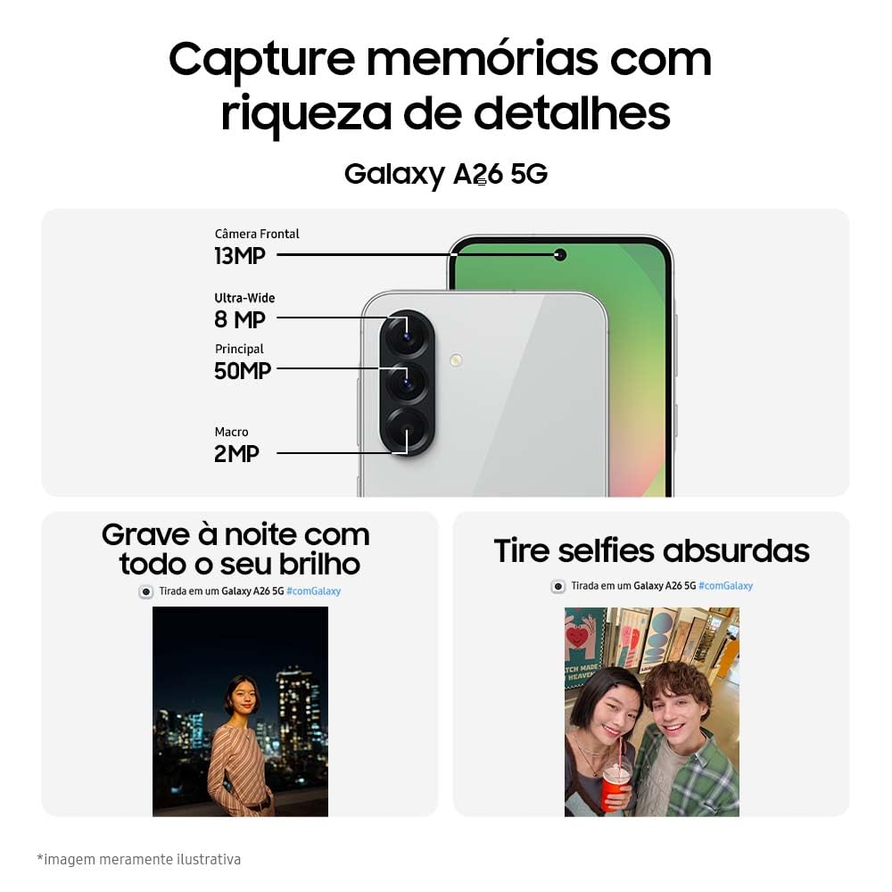 SAMSUNG Galaxy A26 5G 2025 with AI | 256GB, 8GB, Dual SIM | 6.7" 120Hz AMOLED, IP67 Water Resistant, Android 15 | International Model Factory Unlocked for T-Mobile, Global | 25W Charger Bundle (Black)