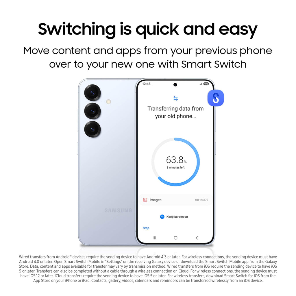 SAMSUNG Galaxy S25 Cell Phone, 256GB Smartphone, Unlocked Android, AI Night Mode Camera, Snapdragon 8 Elite Fast Processor, ProScaler Display, 4000mAh Battery, 2025, US 1 Yr Warranty, Silver Shadow